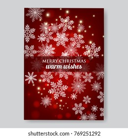 Merry Christmas Invitation card with smowflake