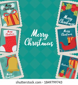 Merry Christmas Invitation Card Sock Gift Stock Vector (Royalty Free ...