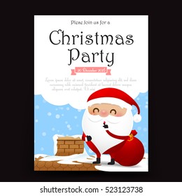 Merry Christmas invitation card template vector illustration eps10