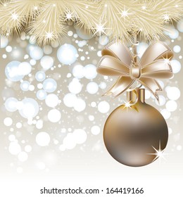 Merry Christmas invitation card, vector illustration