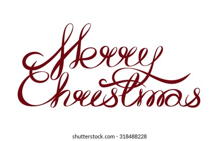Merry Christmas invitation. Elegant hand drawn lettering. vector illustration