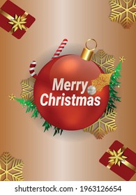 Merry christmas invitation flyer with creative illustration