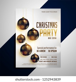 merry christmas invitation party flyer template