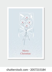 Merry Christmas invitations and Holiday card. Artistic templates. Christmas lollipop.Vector illustration.