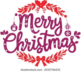 merry christmas isolate lettering template banner,poster vector image