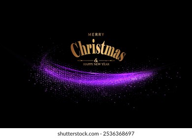 Felices Navidades. Componente de diseño aislado con degradado de color púrpura arco brillante.