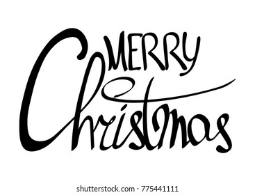 Merry Christmas, isolated lettering, words design template, Xmas calligraphy, vector illustration