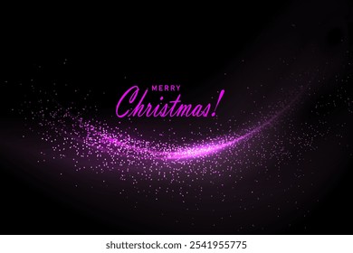 Frohe Weihnachten. Einziger rosafarbener Farbverlauf-Bogen mit glänzendem kleinen Tönchen.