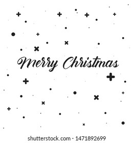 Merry Christmas isolated vector lettering. Stars sky night. Vector decorative retro or vintage christmas celebration element. EPS 10