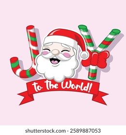 merry christmas, joy to the world for greeting card, gift card