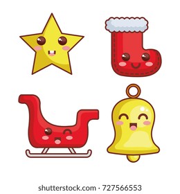 merry christmas kawaii characters
