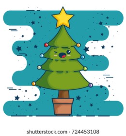 merry christmas kawaii concept
