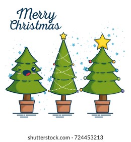 merry christmas kawaii concept