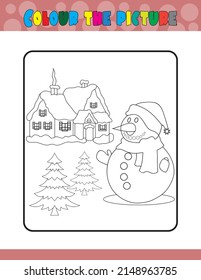 merry Christmas kids  coloring book. kids activity colouring pages. vector outline illustration 