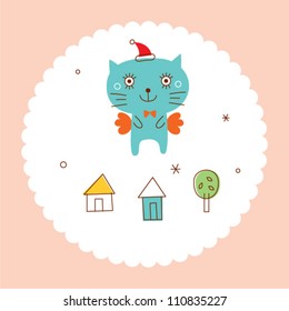 merry christmas kitten