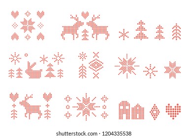 Merry Christmas, knit patterns, design elements