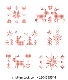 Feliz Navidad, patrones de puntos, elementos de diseño