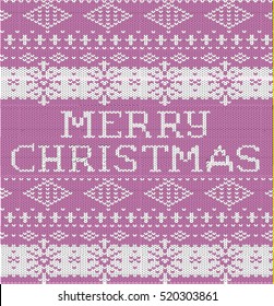 Merry Christmas. knitted pattern pink