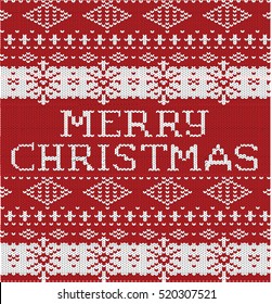 Merry Christmas. knitted pattern red