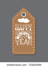 Merry Christmas Label Badge. Printable hand drawn holiday card template. Vector seasonal label design.