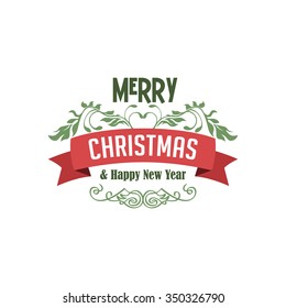 merry christmas label - christmas badge theme