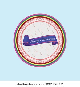 Forma de diseño de la etiqueta navideña Merry