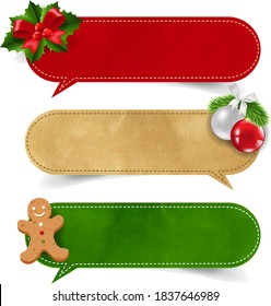 Merry Christmas Label Isolated White background With Gradient Mesh, Vector Illustration