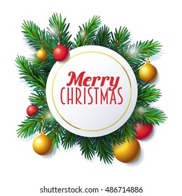 Rótulo Feliz Natal, ilustração vetorial
