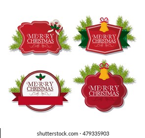 merry christmas labels design