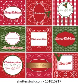 Merry Christmas labels set