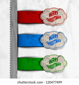 Merry Christmas labels set. EPS 10.