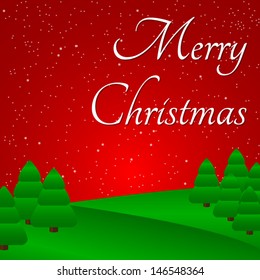 Merry Christmas landscape | abstract vector design template |  color red white green