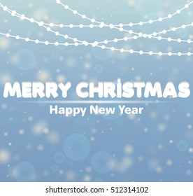 Merry Christmas Landscape card. Vector illustration