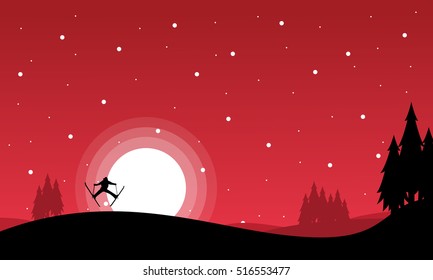 Merry Christmas landscape collection vector