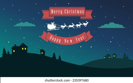 Merry Christmas Landscape & Elegant Christmas Background