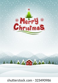 Merry Christmas Landscape, happy new year 2016 , Illustration Vector