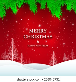 Merry Christmas Landscape illustrations . Vector 