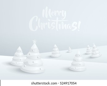 Merry Christmas Landscape. Christmas tree. 