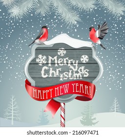 Merry Christmas Landscape. Vector