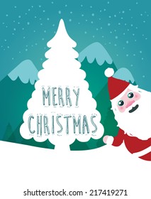 Merry Christmas Landscape. Vector