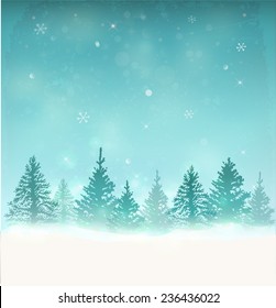 Merry Christmas Landscape Vector Stock Vector (Royalty Free) 236436022 ...