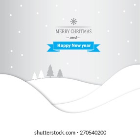 Merry Christmas Landscape. Vector
