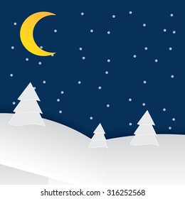 Merry Christmas Landscape. Vector