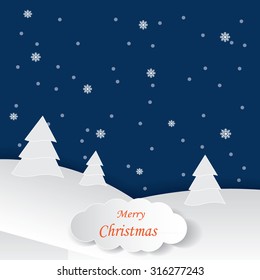 Merry Christmas Landscape. Vector
