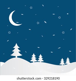 Merry Christmas Landscape. Vector
