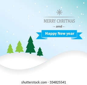 Merry Christmas Landscape Vector Stock Vector (Royalty Free) 334825541 ...