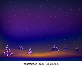 Merry Christmas Landscape. Vector