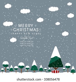 Merry Christmas Landscape. Vector