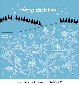 Merry Christmas Landscape. Vector