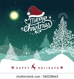 Merry Christmas Landscape. Vector